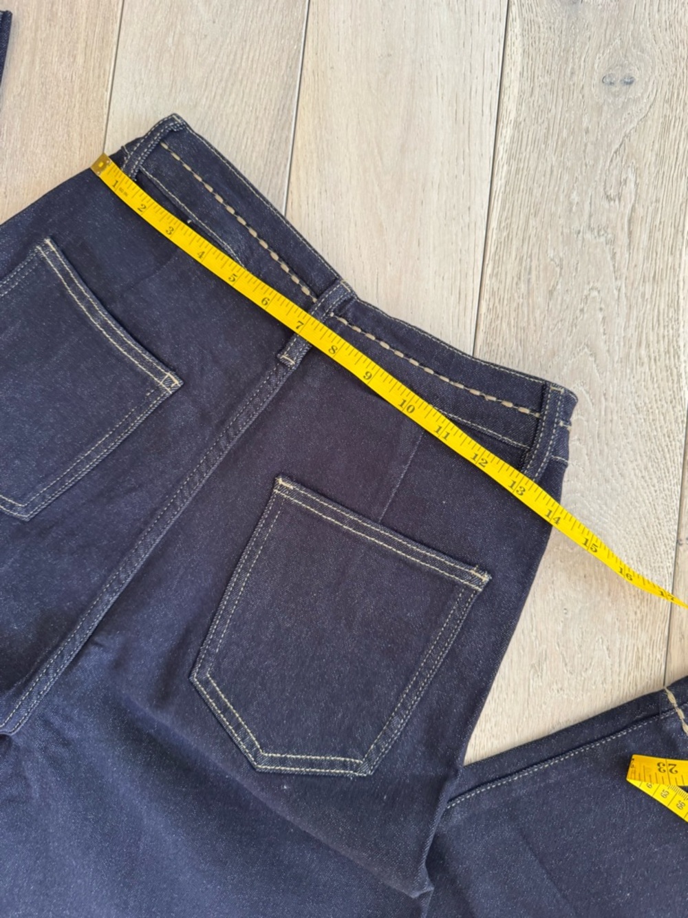 Commense Dark Indigo Wide-Leg Jeans with Contrast Stitching - Picture 6 of 11